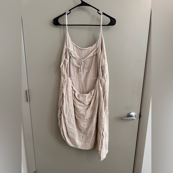 Anthropologie Plus Flat White Ruched Mini Dress Size 3x - Picture 5 of 5
